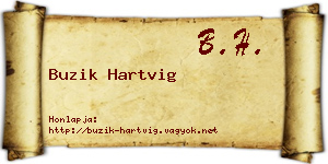 Buzik Hartvig névjegykártya